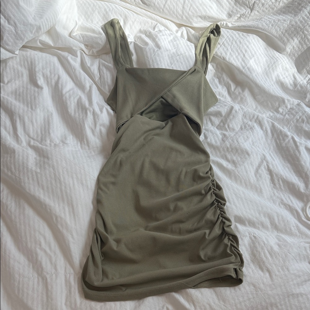 Chic Olive Sleeveless Mini Dress